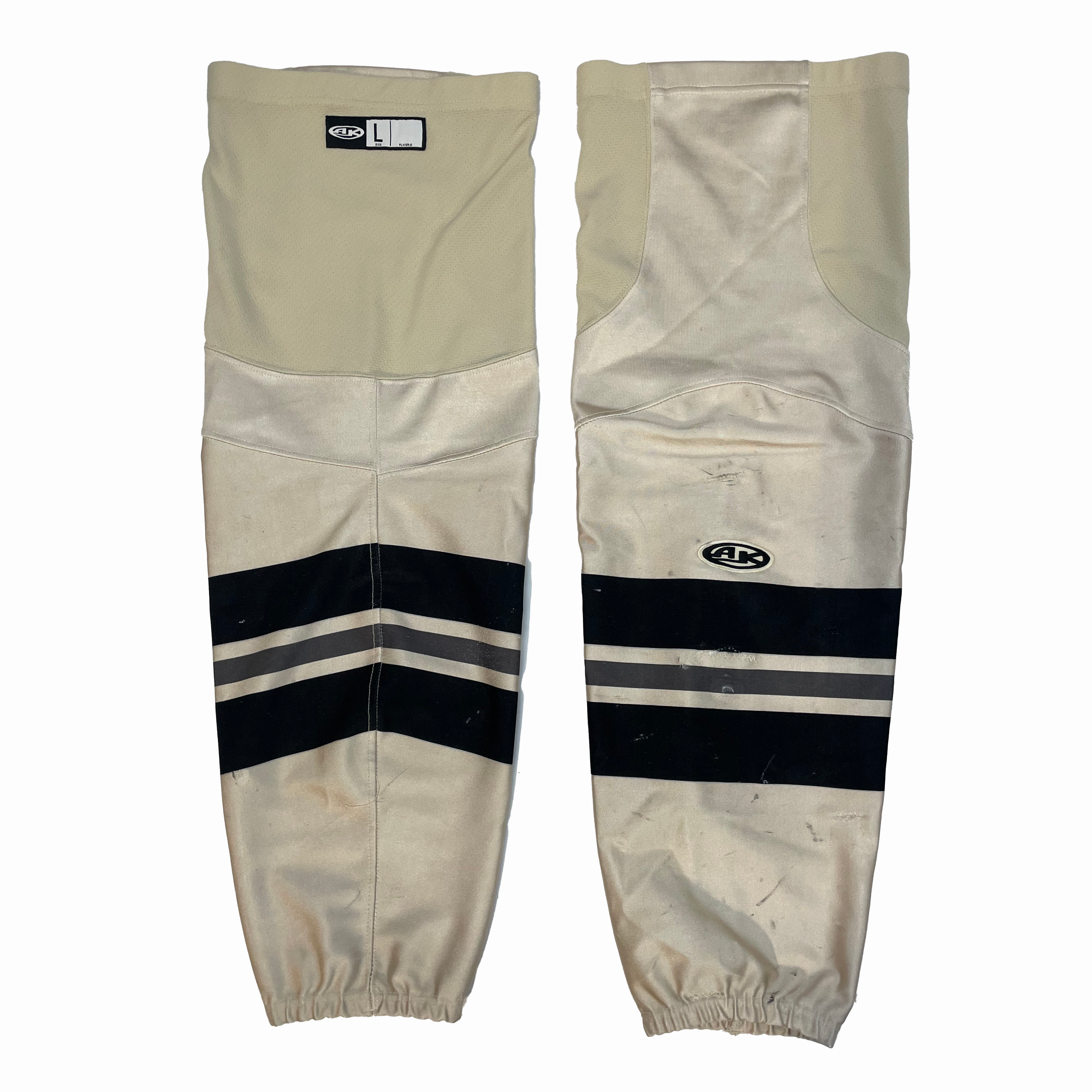 ECHL - Chaussettes de hockey AK d'occasion (crème/gris/noir)